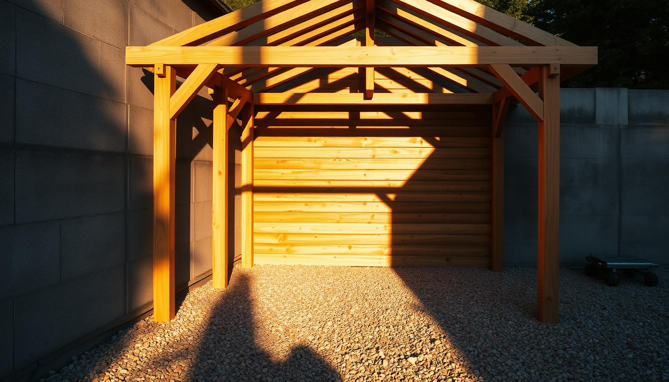 jak zbudować wiatę przy ścianie