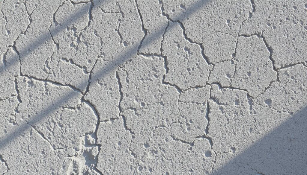 A close-up view of a cement block, its surface textured and patterned, casting intricate shadows under crisp, directional lighting. The cement appears solid yet porous, its gray hue accented with subtle tones of beige and ochre. The composition emphasizes the material's inherent strength and resilience, highlighting the key role of sedimentary rocks in its production. The overall mood is one of studied simplicity, inviting the viewer to contemplate the fundamental nature of this ubiquitous building material.