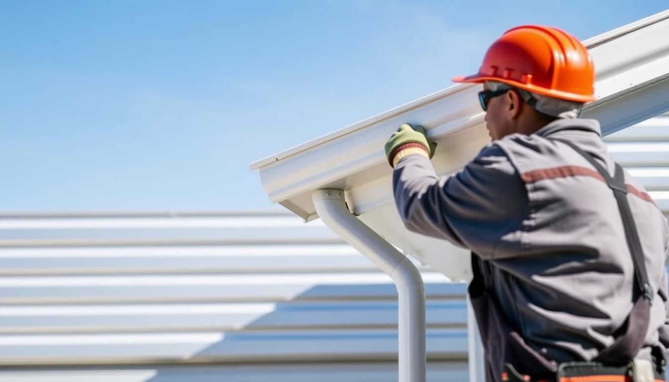 montaż rynny do garażu blaszanego