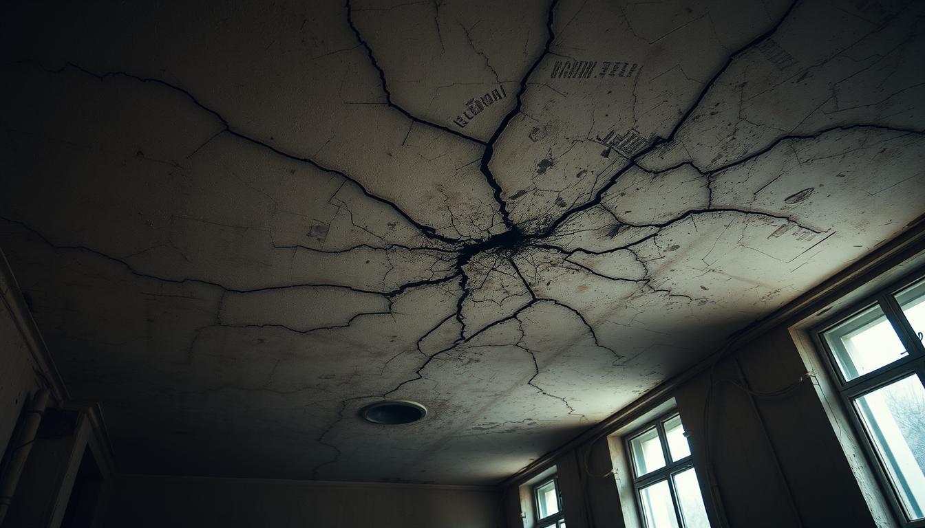 pęknięcie na suficie w bloku